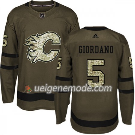 Herren Eishockey Calgary Flames Trikot Mark Giordano 5 Adidas 2017-2018 Camo Grün Authentic